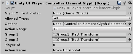 Unity UI Player Controller Element Glyph Inspector